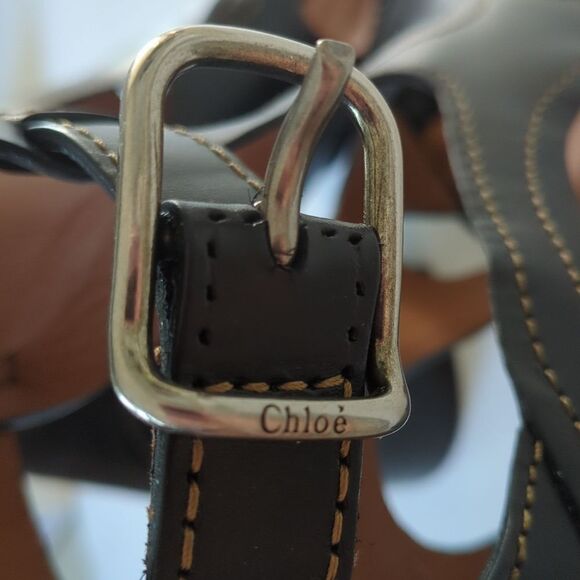 Chloé Black Gaile Leather Sandals Cut Out - Picture 8 of 12